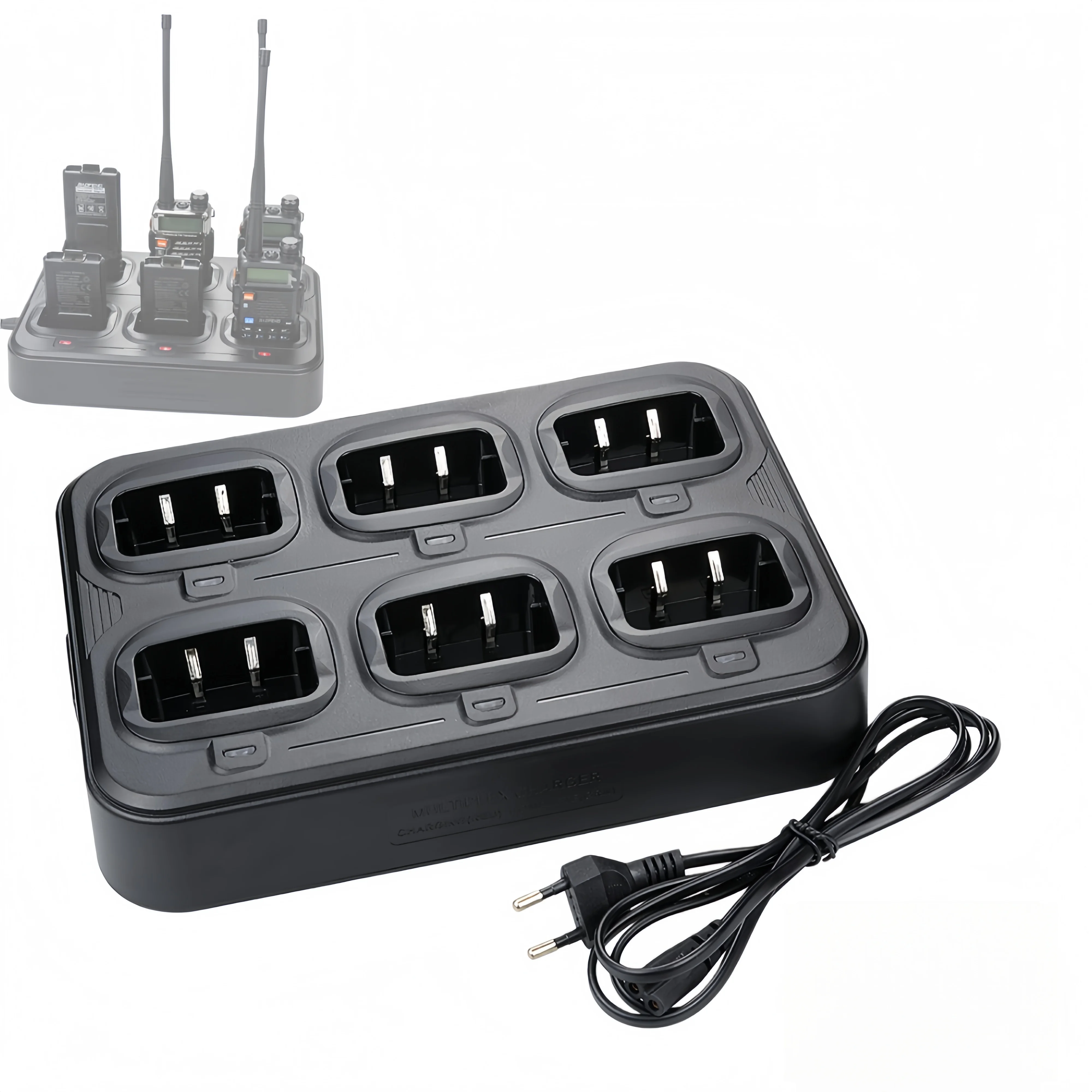 

Шестистороннее зарядное устройство UV-5R, многоблоковая зарядная станция для BAOFENG BF-F8HP UV-5R+ UV-5RE UV-5RTP UV-5X3 Walkie Talkie и аккумулятор