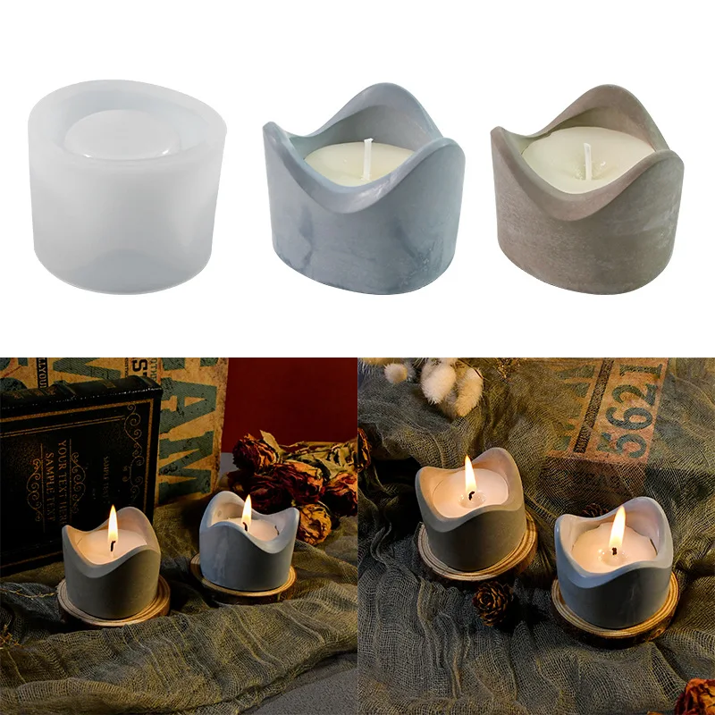 Diycrystal glue mold aromatherapy candle Candlestick cement plaster decoration ornaments candle mould