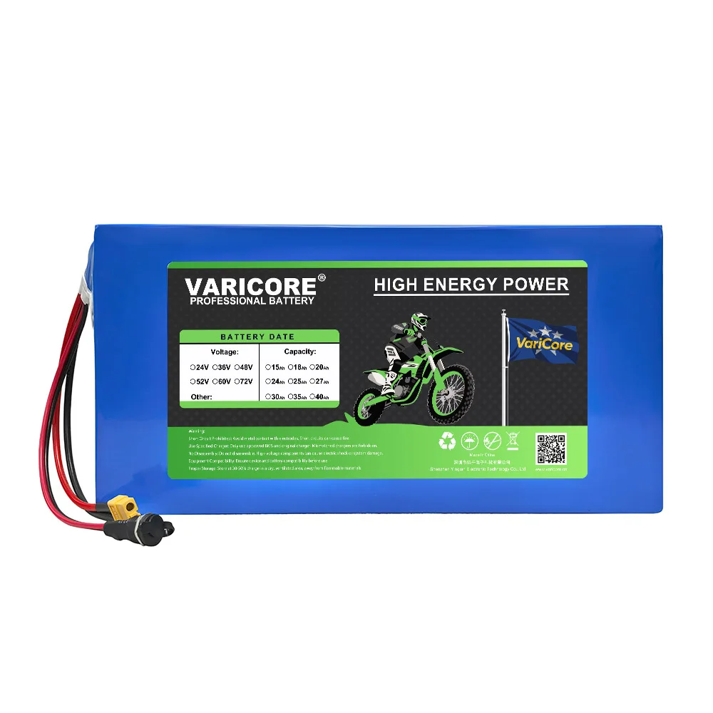 VariCore 13s6p 21700 48V 30Ah 電動自転車リチウム電池パック 1200 ワット 1440 ワット内蔵 BMS 電動自転車 E-スクーター 54.6v 2A 充電器