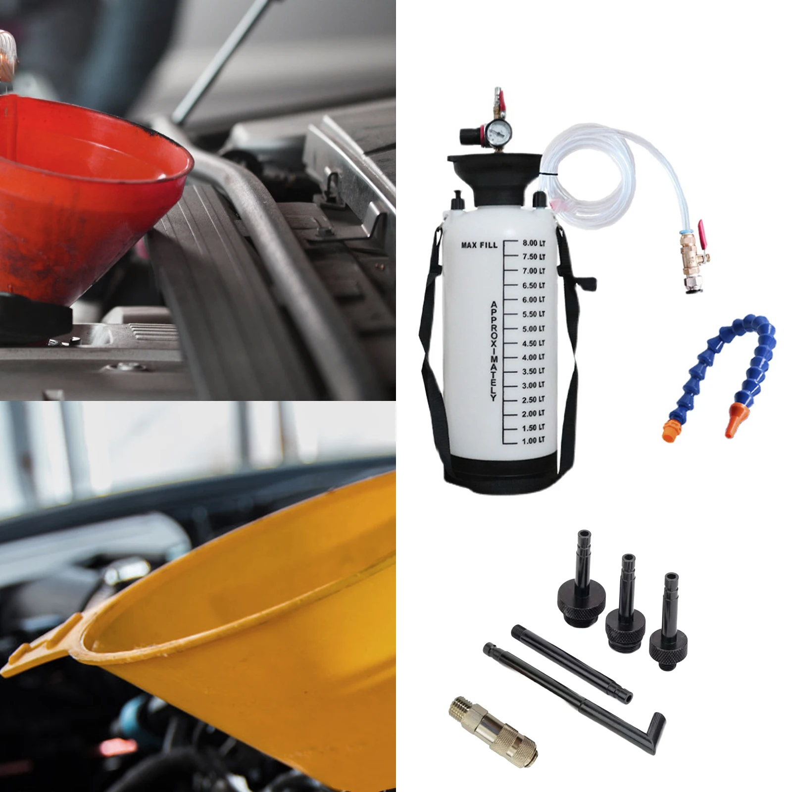 Transmissão Automotiva Fluido Bomba Tool Set, tanque de óleo, Gearbox Oil Filler, Bomba de fluido pneumático, Atf Filler Bottle, 5L