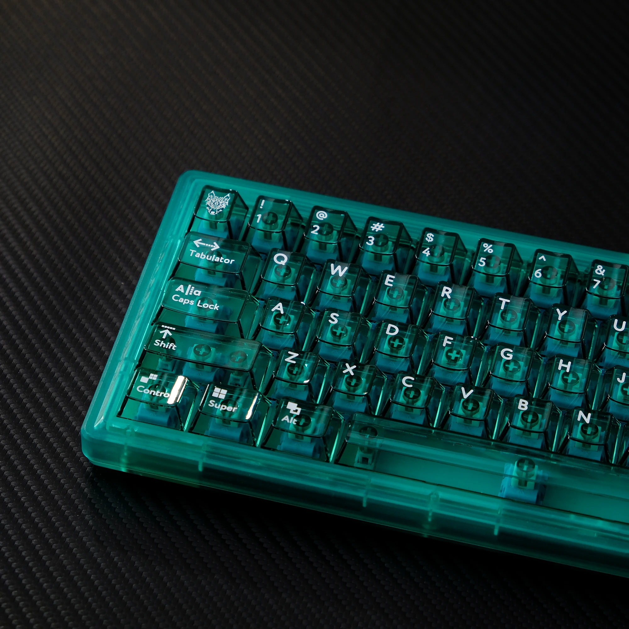 Transparent Cherry Keycaps PC Material 114 Keys Translucent Blue Green for 60/64/84/98/108 Gaming Mechanical Keyboard MX Switch