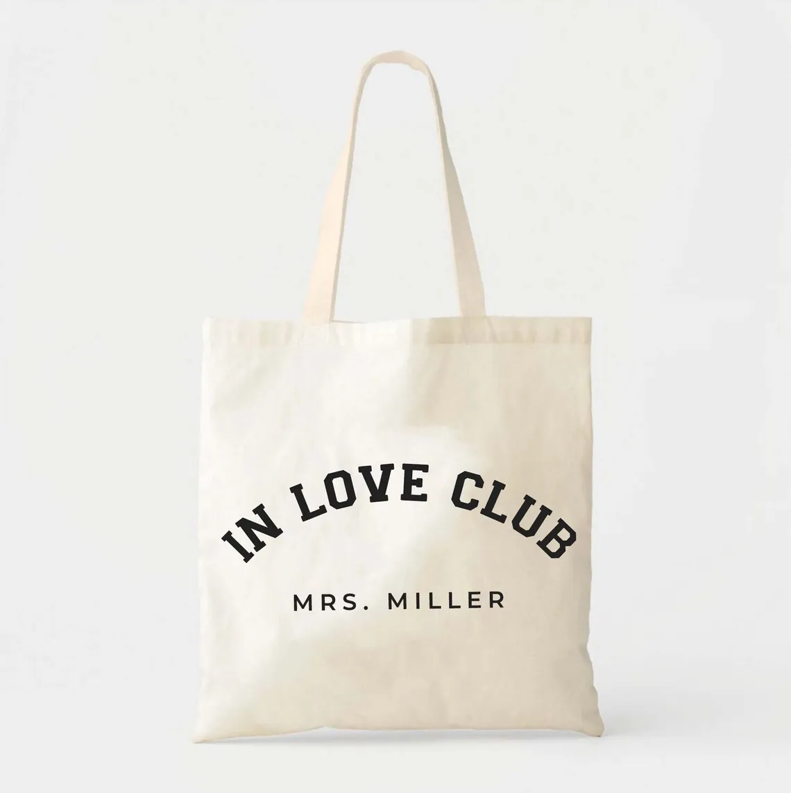 In Love Club Bride Tote Bag - Wedding Welcome Bag - Bachelorette Party Tote - Custom Bridesmaid Tote - Bridal Party Tote - Custo