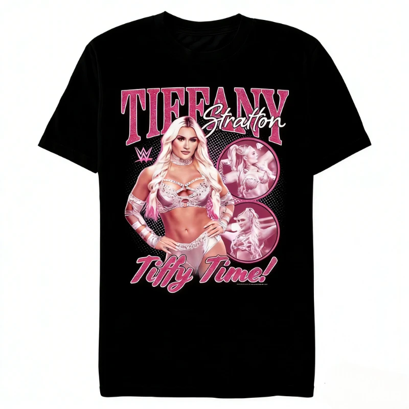 Tiffany Stratton-Camiseta 100% de algodón para hombre, camisas con gráficos de lucha libre de gran tamaño, camiseta con cuello redondo Y2k para mujer 2026