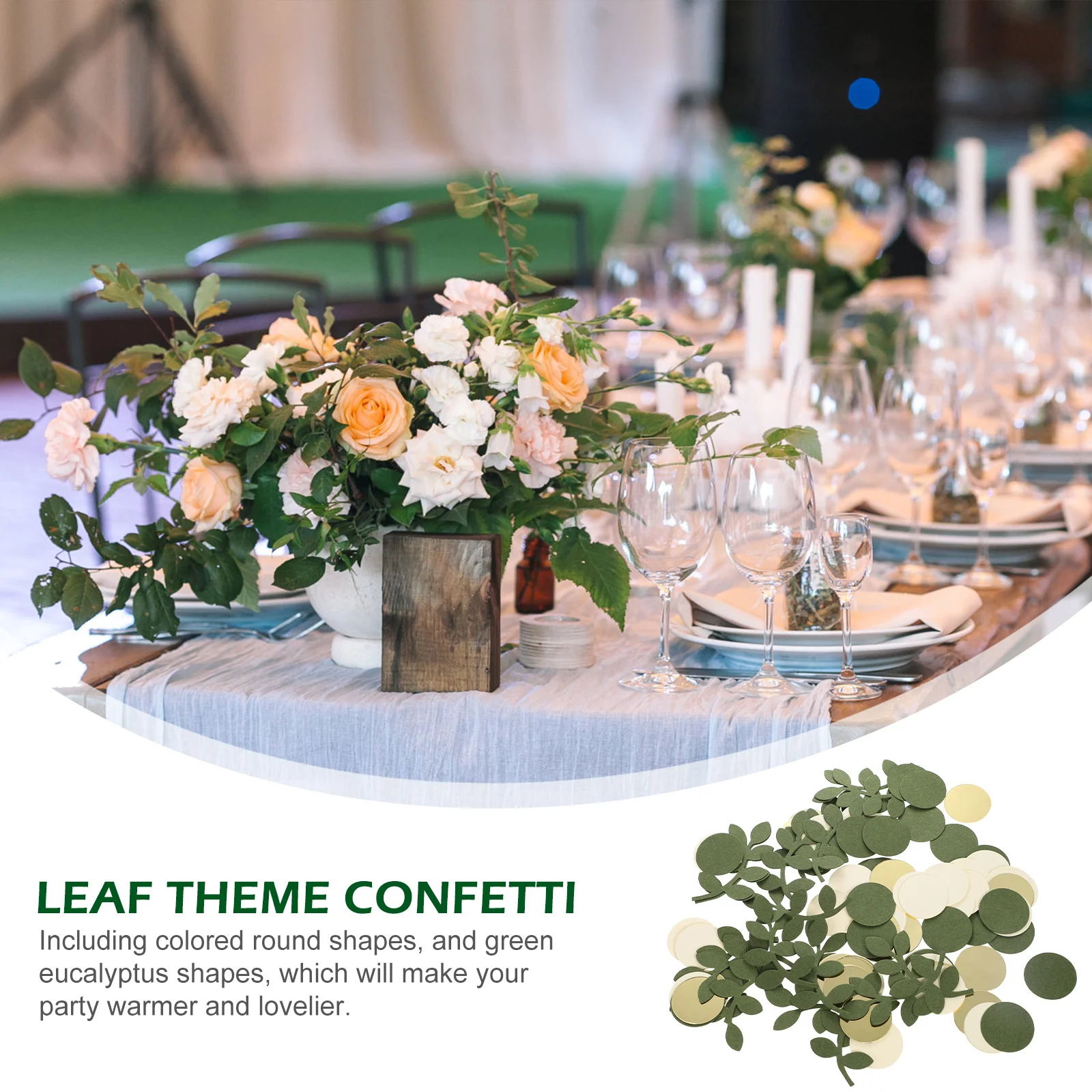 

1Pack Colored Round Shape Leaf Theme Confetti Premium Material Lightweight Party Table Decoration Wedding Birthday Festival