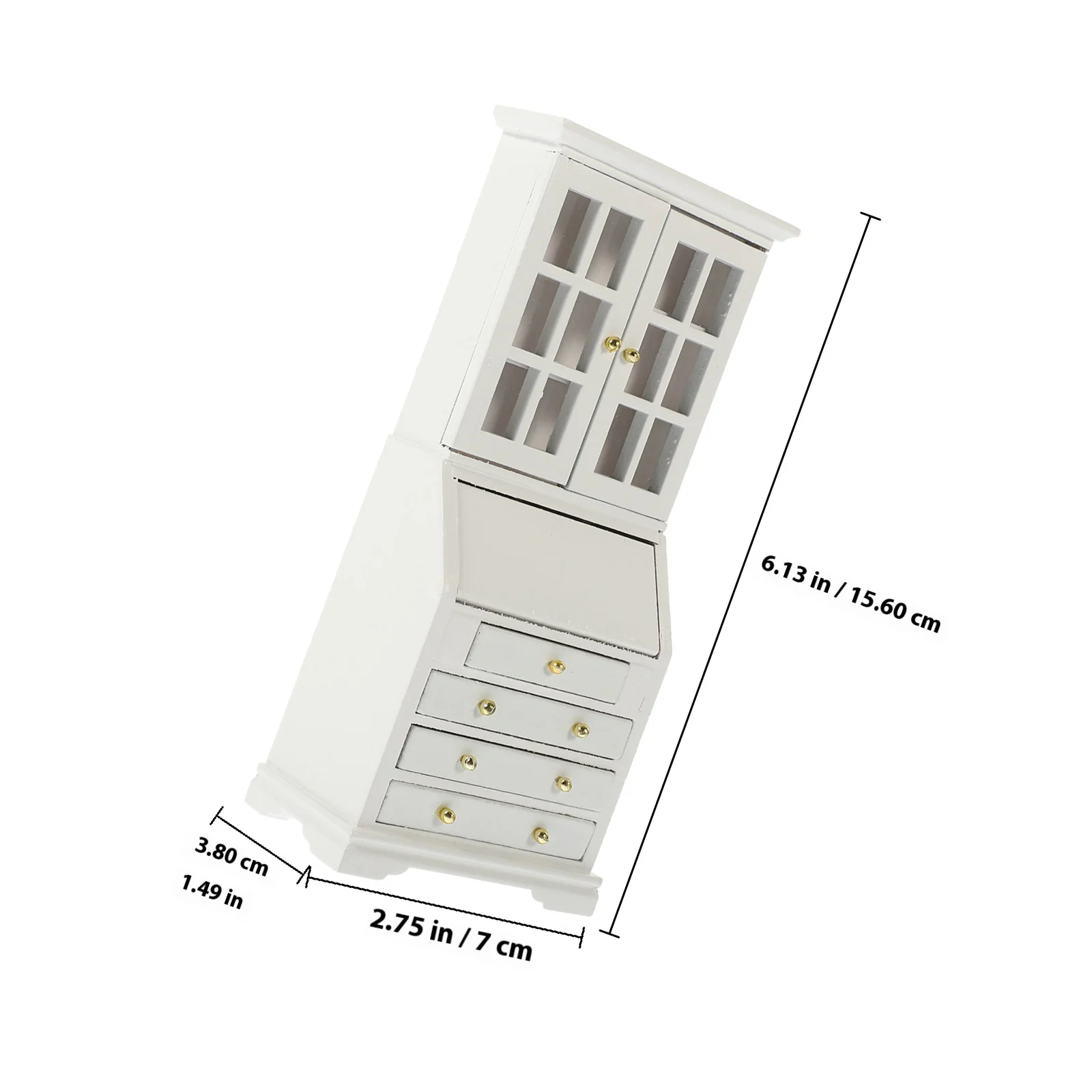Miniature Cabinet 1:12 Scale Small Size Wooden Durable Mini House Furnishing Pretend Play Cute Micro Scene Decor