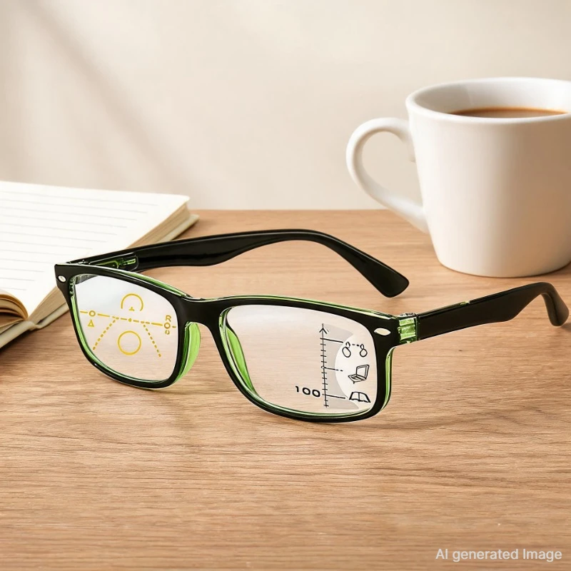 Lunettes de lecture progressives multifocales anti-lumière bleue rétro pour hommes et femmes, lunettes de vue pour la vision de près et de loin, lunettes d'ordinateur, lunettes de protection, gafas 2028