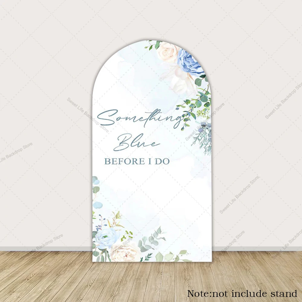 Blauer Blumen-Hochzeitsbogen-Hintergrund für die Brautparty, etwas Blau, bevor ich Bogen-Hintergründe machen