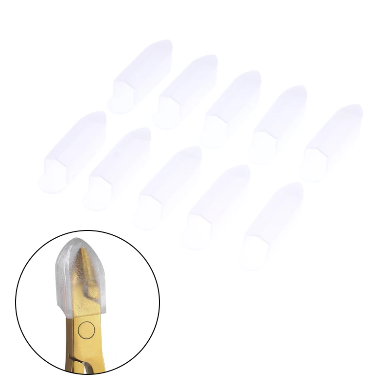 10PCS Manicure Dead Skin Tweezers Cap Clear Dead Skin Clamp Sleeve Nipper Cover Protective Sleeve For Nail Cuticle Scissors