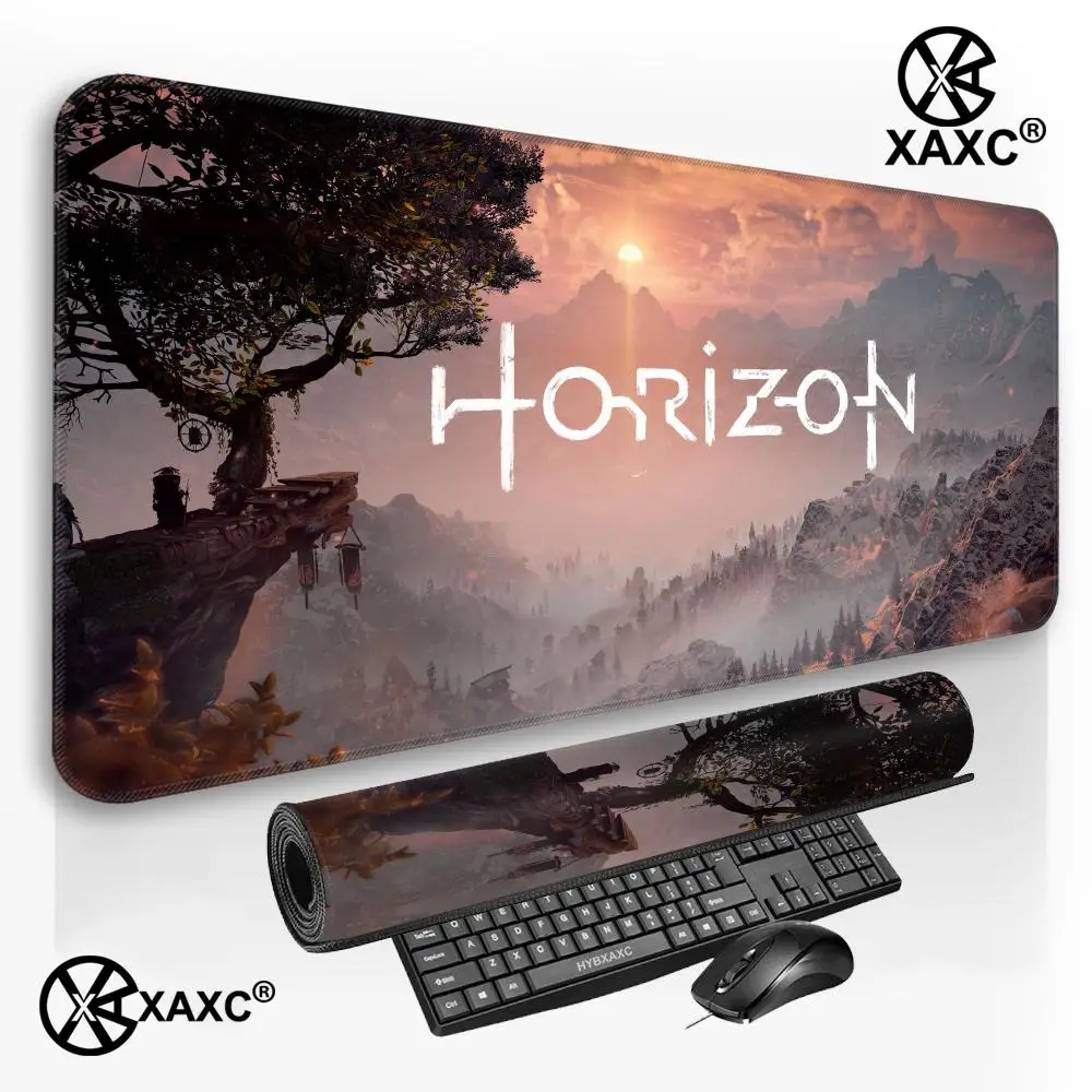 Game H-Horizon Z-Zero Dawn Mouse Pad Large Keyboard Mouse Desk Pad XXL Non-Slip Rubber Gaming Mouse Pad Laptop Mouse Carpet XAXC