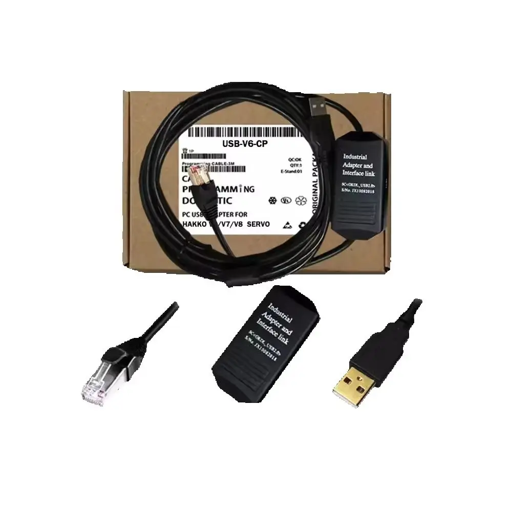 USB-V6-CP HAKKO V6 V7 V8 Series HMI Touch Panel Programming Cable RS232 to RJ45 Adapter Data Communication Line UG00C-T