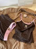 Hello Kitty Women's Leopard Print Camisole & Shorts Pajama Set Summer Cute Sweet Soft Comfy Breathable Home Loungewear - Image 3