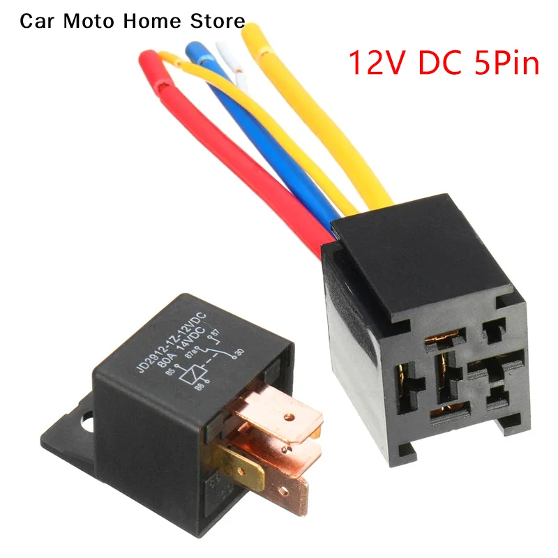 

【DM】Waterproof 12V 80A 5Pin DC AMP SPDT Car Relay + Practical Socket Car Starter Automotive Relay Universal Relays