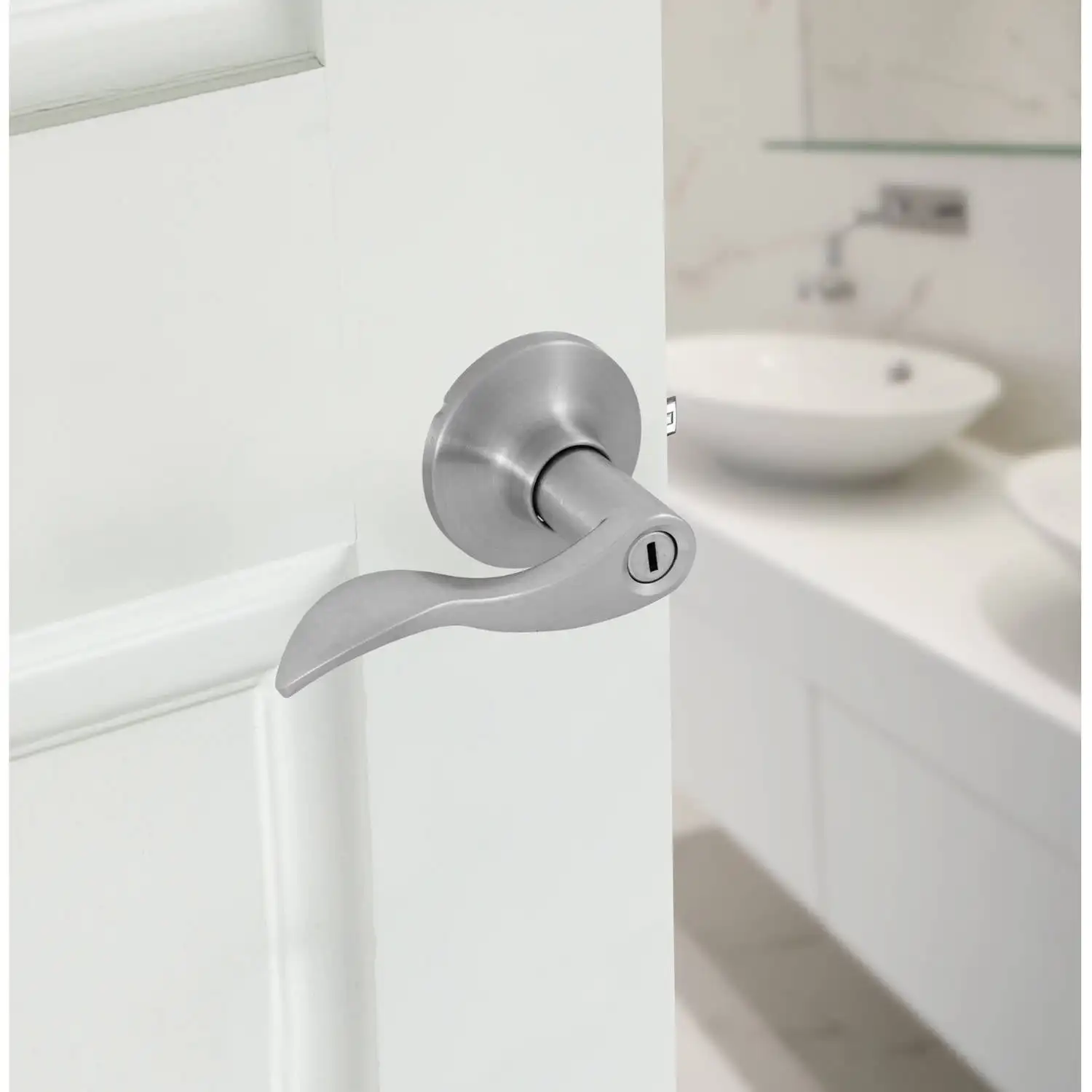 Wave Privacy Türhebel, satiniertes Nickel, 8106302