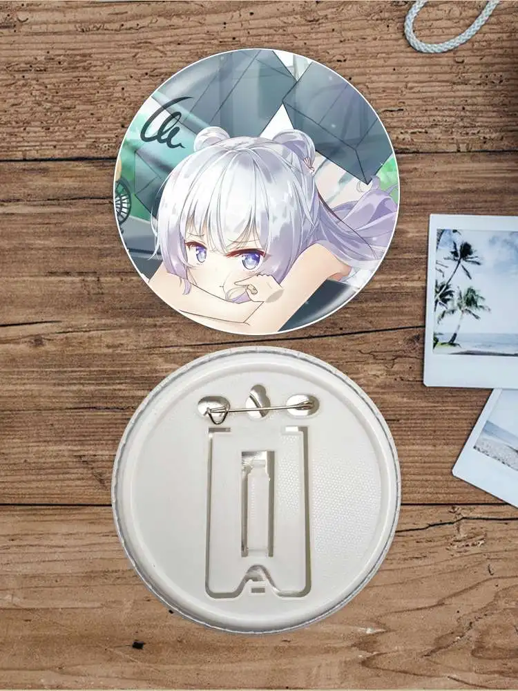 Insignia de personaje de Anime de juego Mli AzurLane, broche de ancla, periferales, Pin TinplateFashion, etiqueta de pecho, 75mm, Fandom, 58mm, pupila DIY