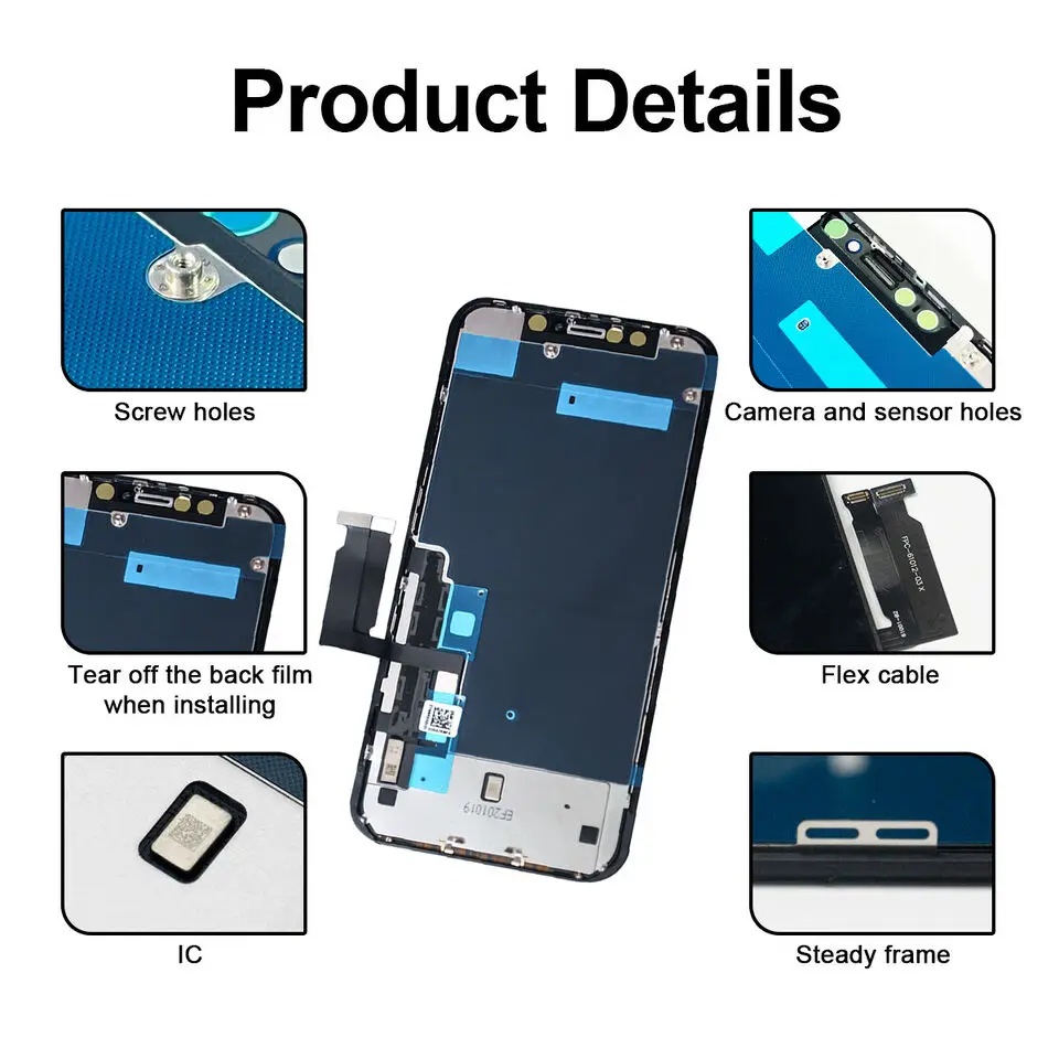 OEM Pantalla for iphone XR LCD Display Touch Screen Digitizer Assembly for iPhone XR LCD Replacement With 3D Touch