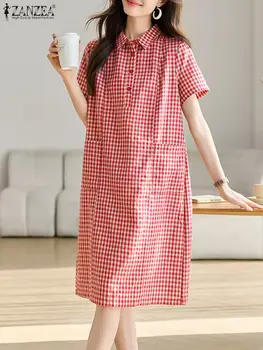 10 best sales sukienka w kratkę gingham damska - №7