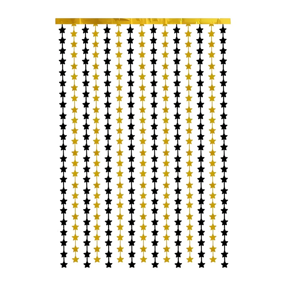 for Rain Thread Curtain with for Black Gold Stars for any - Lightweight PET 1.2m Stick-on Party Decoration for