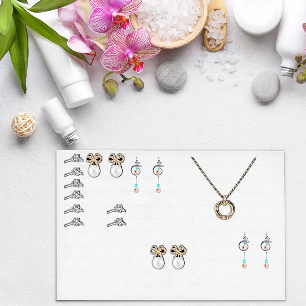 10 Pcs Storage Box Jewelry Display Case Earring Sponge Holder Rings Pad for White Jewellery Boxes Lovers