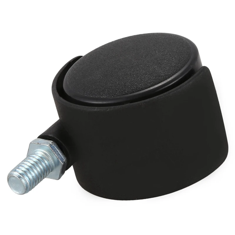 Plastic Swivel Caster 8Mm Screw Stem 1.5-Inch Dia Wheel 16 Pcs Black