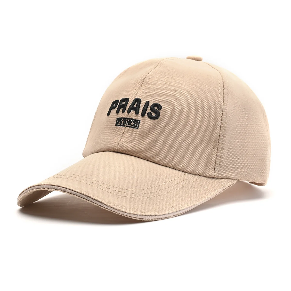 Extended Brim Letter Embroidered Baseball Cap, Unisex Canvas Sun Protection Trendy Peaked Hat