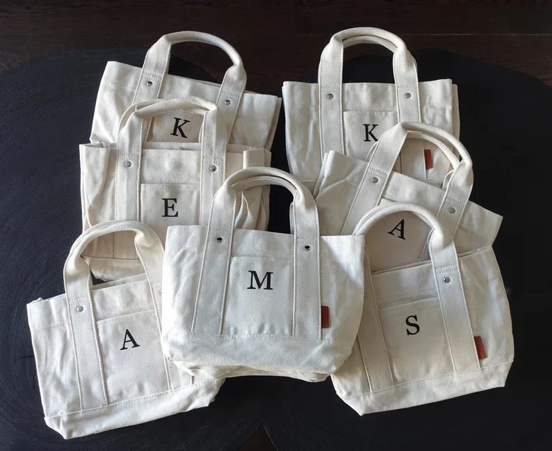 

Personalized Mini Canvas Boat Tote Bag, customized bag, Canvas Handbag, Personalized WEDDING GUEST, Flower Girl bags, Gift Bags