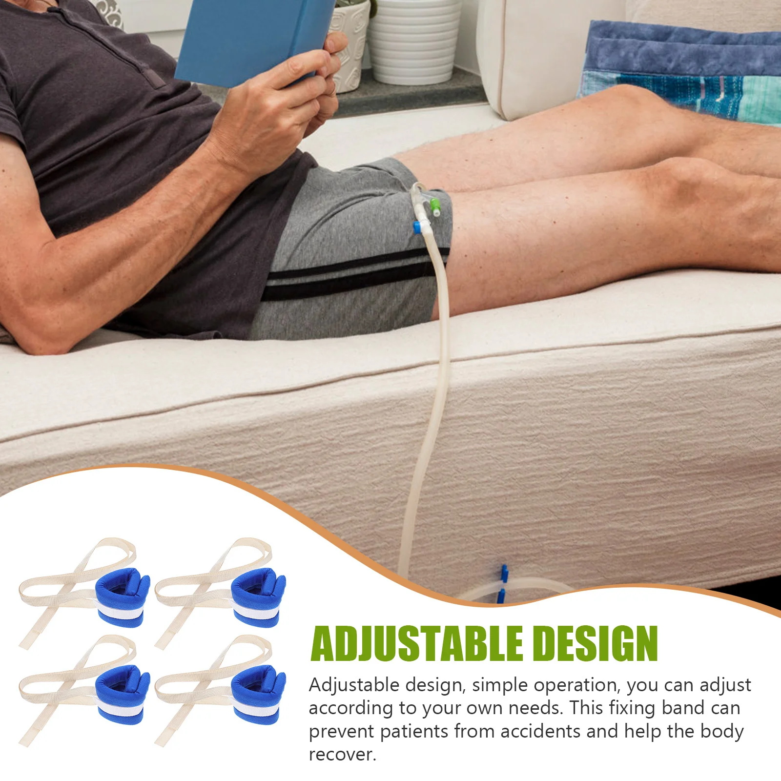 

4Pcs Limb Fixing Belts Medical Restraint Straps Adjustable Arm Knee Safety Restraints Adults Hospital Use Medical