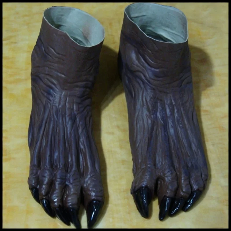 Halloween Latex Brown Monster Devil Shoes Gloves Accessories Carnival Party Horrible Cosplay Props Easter Day Gifts For Adult