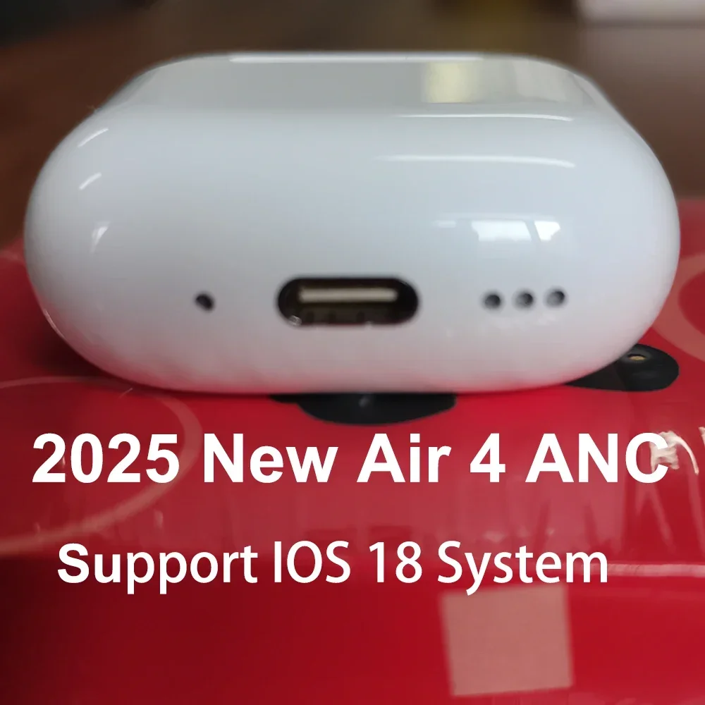 

2025 New for IOS18 semi-in-ear wireless Bluetooth headphones Air4 ANC active noise reduction USB-C port Super endurance