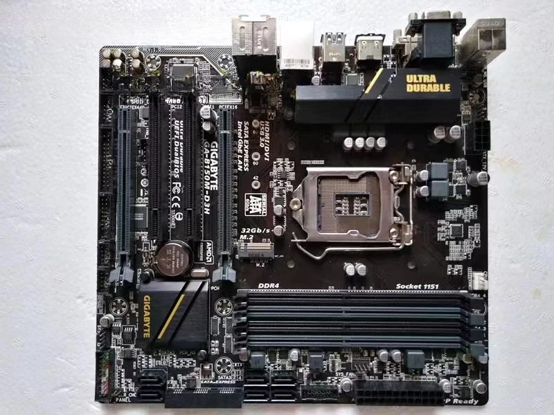 Second hand Untuk Motherboard GA-B150M-D3H Gigabit 64GB LGA 1151 DDR4 Micro ATX Mainboard Tested good