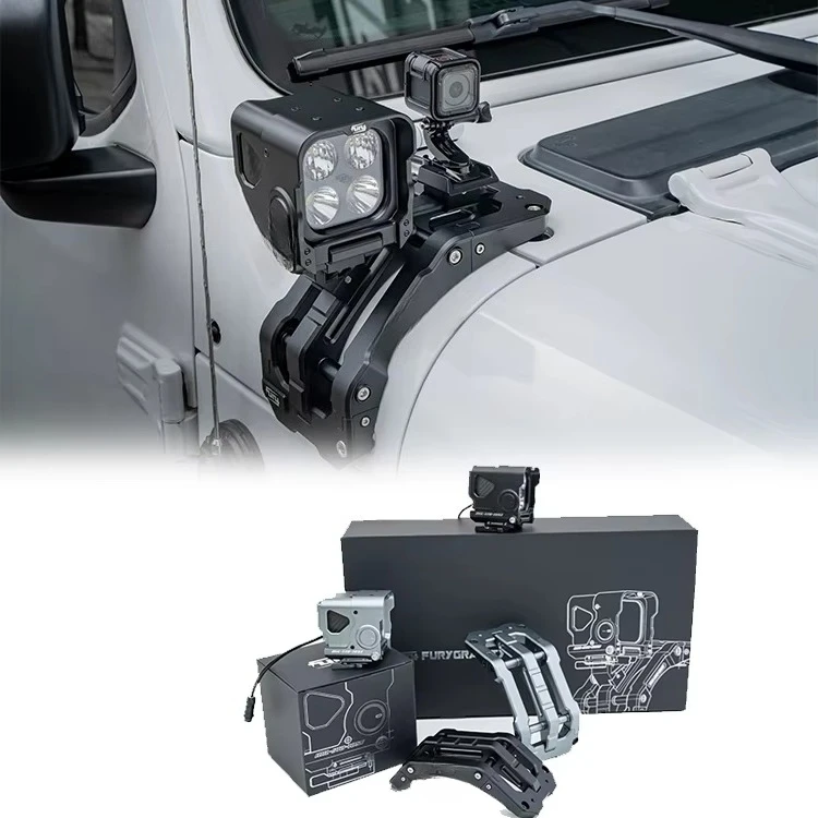 

Fury 2018+ Aluminum Alloy&Carbon Fiber A-pillar Bracket Handle Integrated Lighting System for Jeep wrangler JLcustom