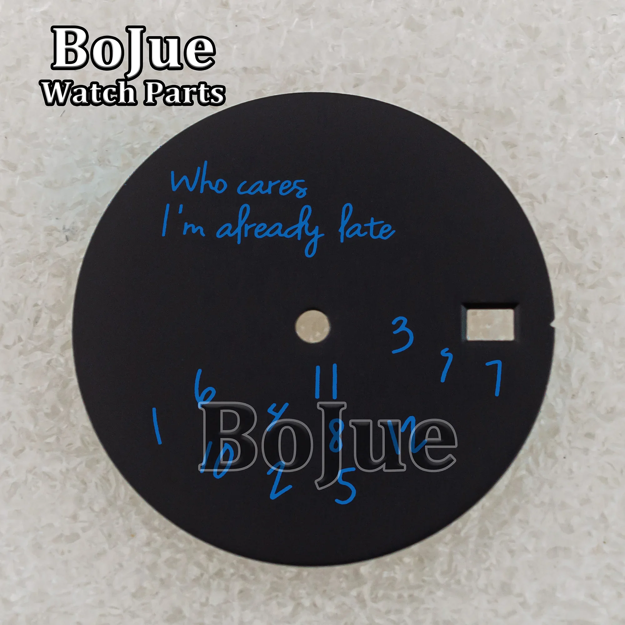 Zmodyfikowana tarcza zegarka 28.5mm DIY tarcza zegarka pasuje do mechanizmu Datejust NH35/4R36 Who Cares Lt's already Late akcesoria do zegarków części