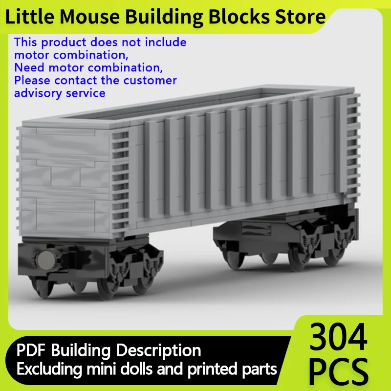 City Car Model MOC Building Bricks High-Sided Railway Gondola Modular Technology Gifts Holiday Assemble Toys Suit Display