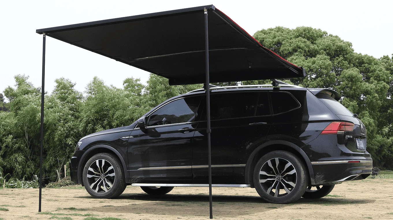 Customised Retractable Car Side Awning Tent Aluminum Alloy Shell Polyester 4x4 Offroad RV Four-Season Waterproof 2.5x3m