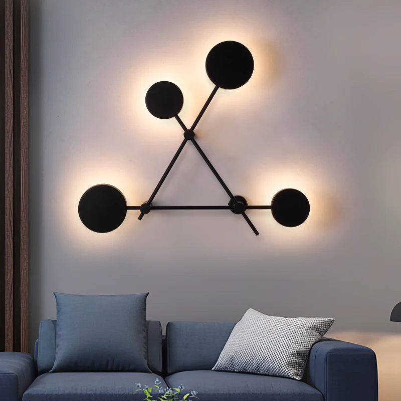 الشمال LED الشمعدان أضواء الجدار للاستوديو غرفة نوم غرفة المعيشة الصناعية شمعدانات جدارية مصباح أسود اللون الجدار الشمعدان تركيب المصابيح #4