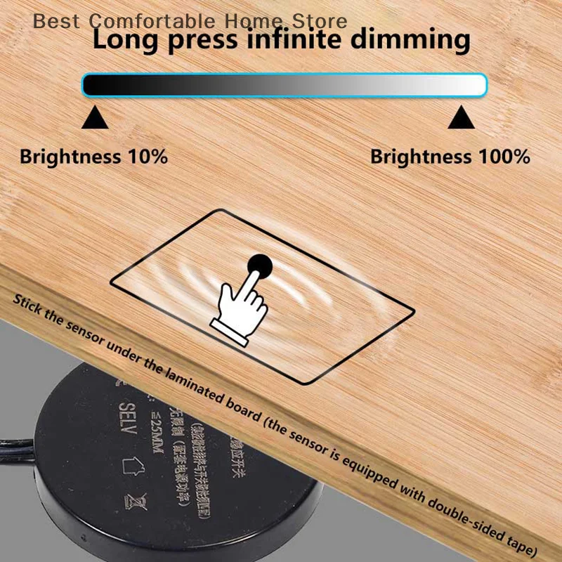 Penetrable Wooden Partition Touch Sensor LED Light Switch Hand Sweep Dimmable Touch Dimmer For Mirror Cabinet Shelf Lamp