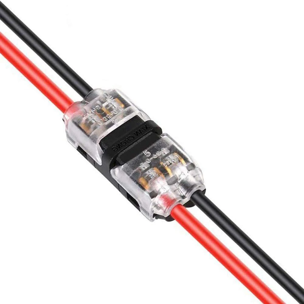 

10PCS H Type Wire Cable Plug Connector Solderless Strip Terminal Connection Clamp 2 In 2 Out Block Terminals for LEDs Car Auto