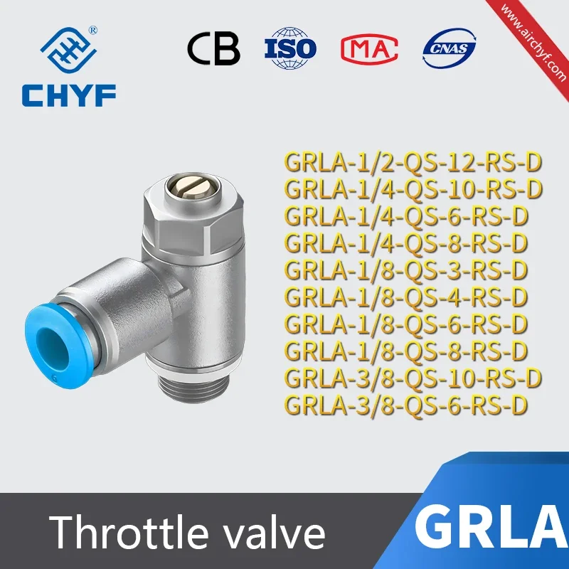 Festo-type One-way flow control valve GRLA 1/2 1/4 3/4 1/8 3/8 M5 Industrial Micro Pressure Regulating Valve
