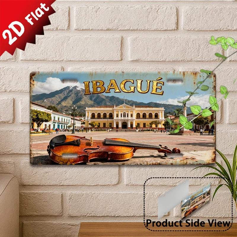 1pc Ivague Music-Themed Metal Wall Sign - Vintage Music City Decor Plaque with Musical Notes & Instruments, Suitable for Livi