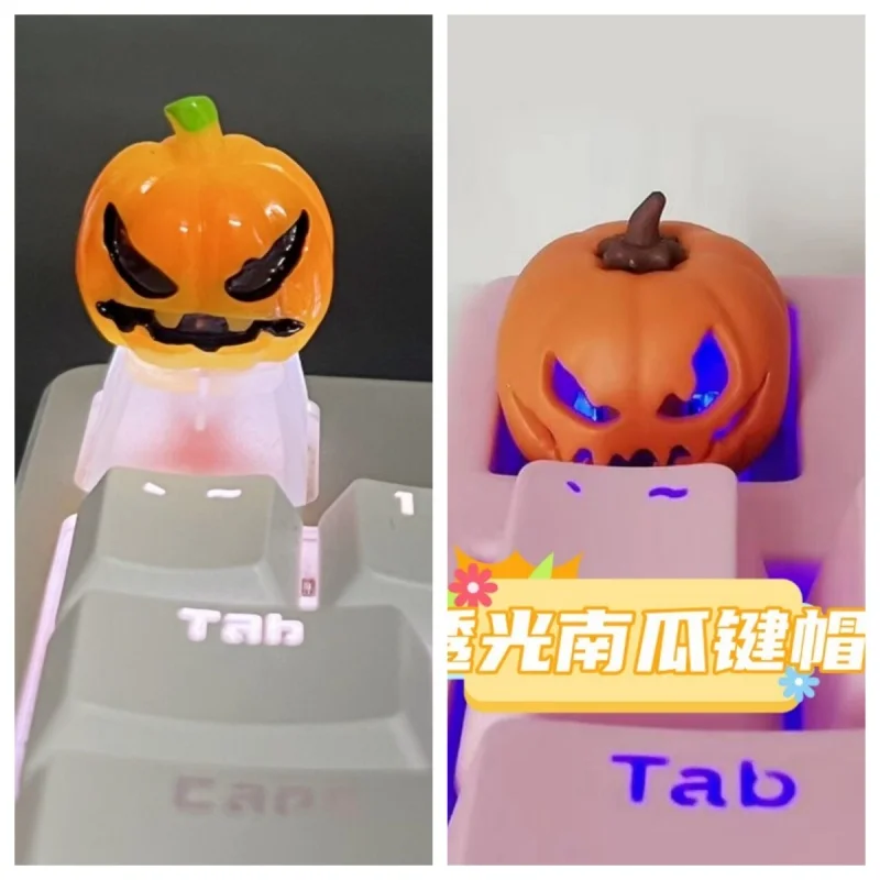 Pumpkin Themed Art Keycaps Mechanical Keyboards Resin Customization Cute Keycaps PC Game Keyboard Accessories Gifts Collectibles