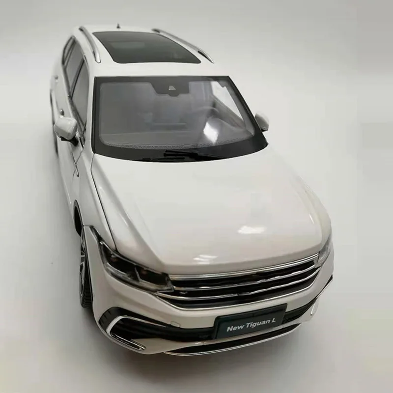 Original Diecast Alloy 1:18 Scale 2022 TIGUAN L Car Model Blue White For Adult Classic Collection Display Souvenir Ornament