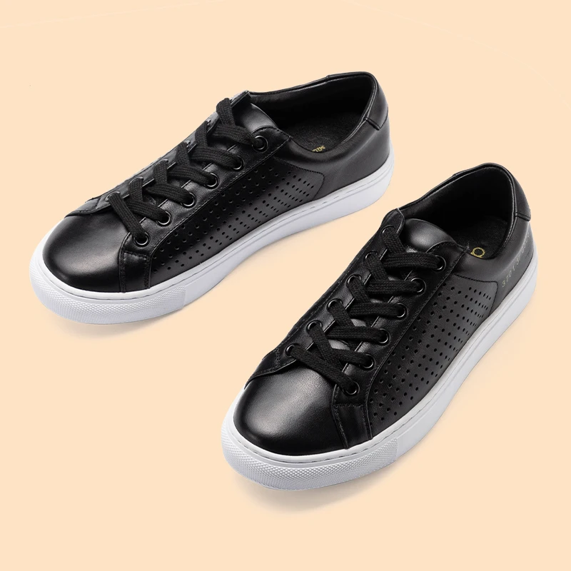 Donna-in Sneakers Women Trends 2023 Summer Classic Genuine Leather Black Casual Sneakers Comfortable Breathable Women Shoes