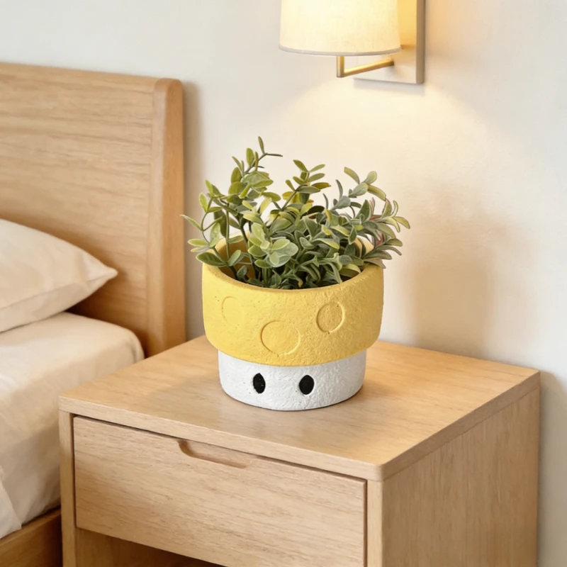 New Cute Cartoon Big Eyes Cement Succulent Flower Pot Mini Planter Modern Home Balcony Decor Desktop Garden Planting Accessories