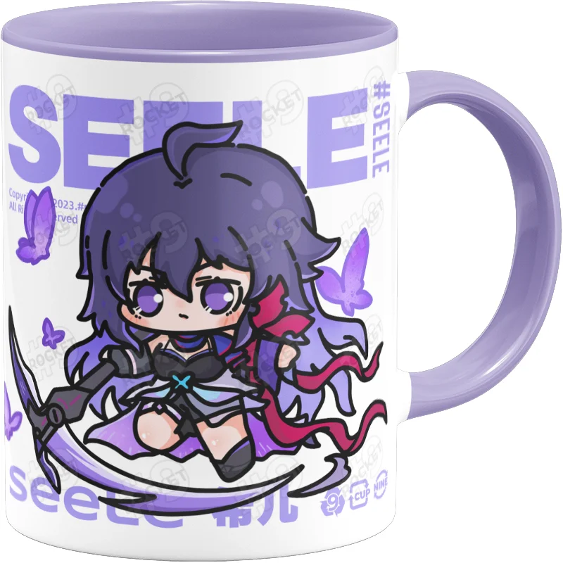 Anime New Game Honkai: Star Rail Cos Seele Ground Fire Backbone Heat Transfer Breakfast Coffee Ceramic Mug Lid Scoop Gift