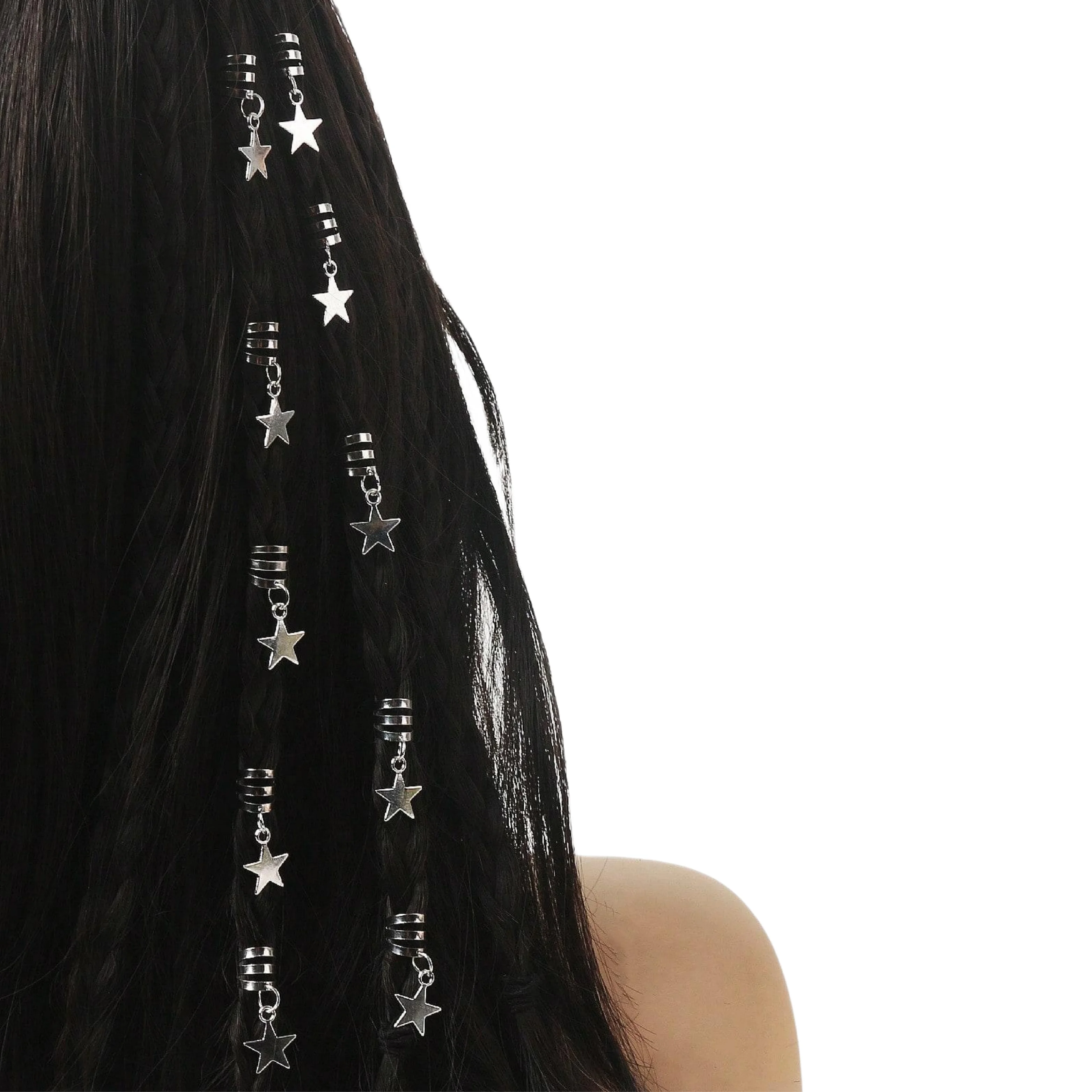 

10pcs Star Shaped Hair Hoop With Metallic Material For Y2k Music Festival Party Costume Hair Accessory For Trendy Girls