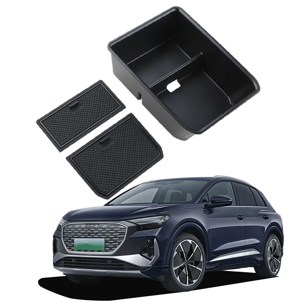 Caixa de Armazenamento ABS para Apoio de Braço de Carro Audi Q4 Q5 E-Tron 2022 2023 2024 2025 2026, Bandeja Organizadora para Console Central, Acessórios Internos