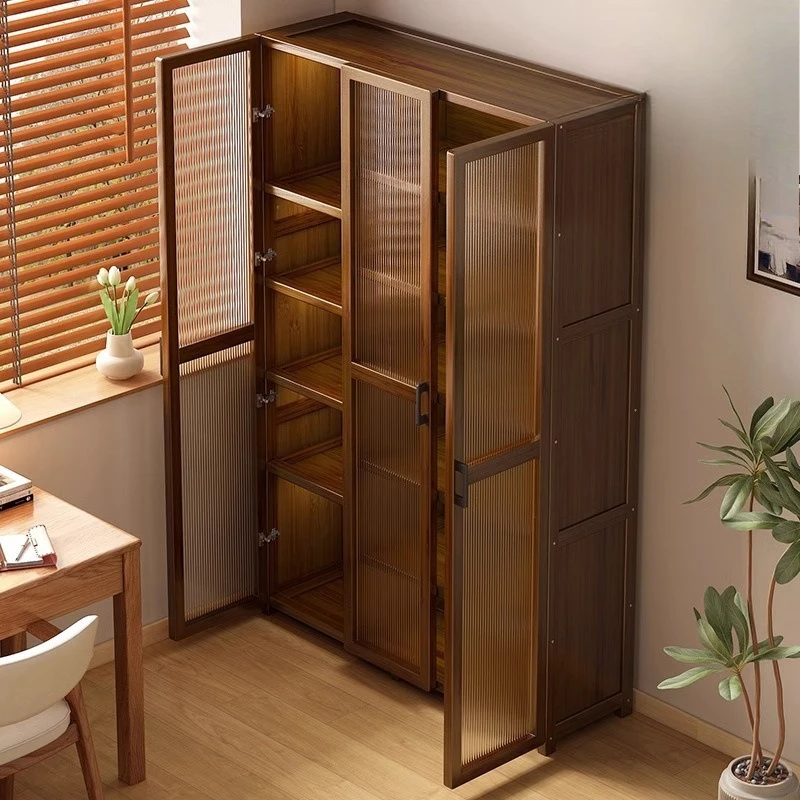 Dust-proof floor-to-ceiling bookcase Simple bookshelf floor-to-ceiling room door Layered storage cabinet with cabinet door