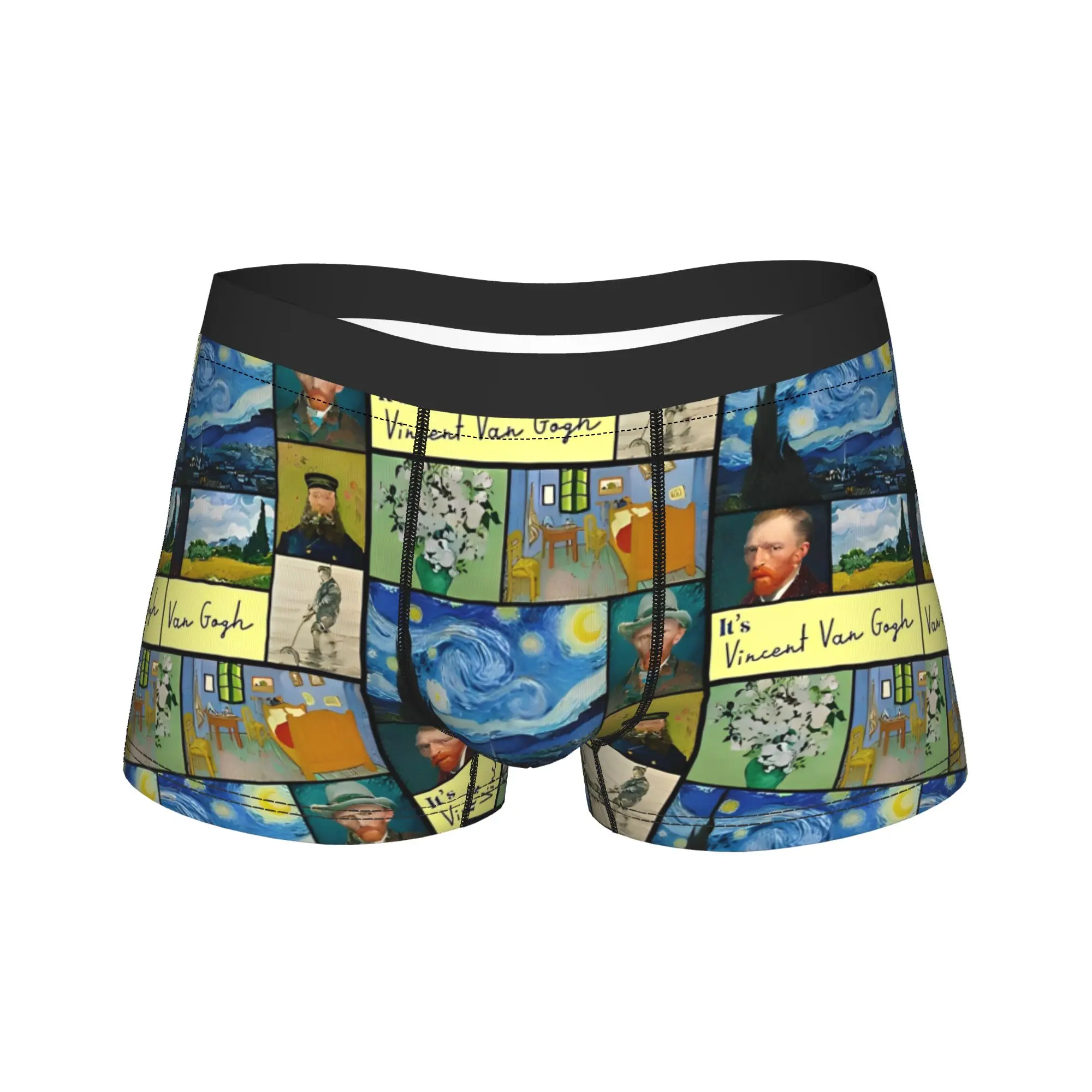 

Трусы-шорты Van Gogh с принтом «Звездная ночь», высококачественные мужские сексуальные мягкие трусы-боксеры с принтом, большие размеры