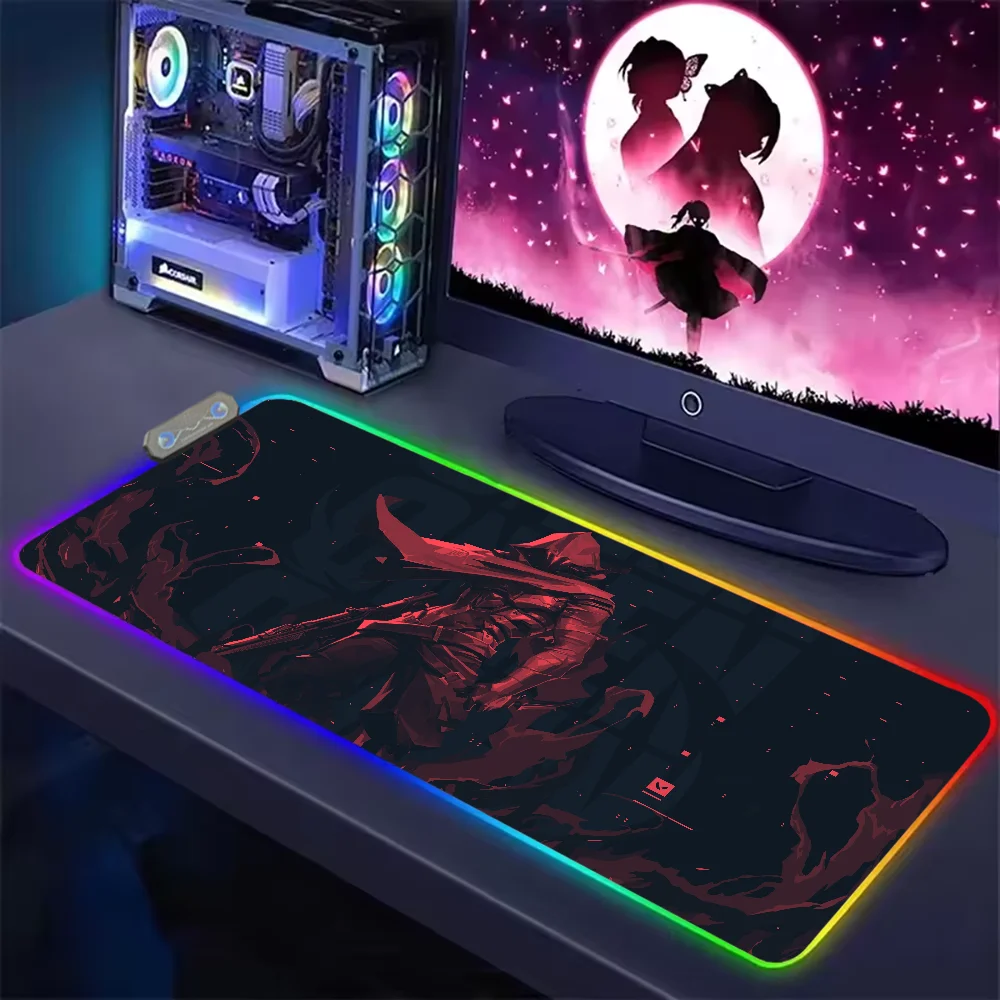 Game V-ValorantS Large RGB PC Gamer Mouse Mat Gaming Keyboard Desk Color LED Light Backlit Mousepad