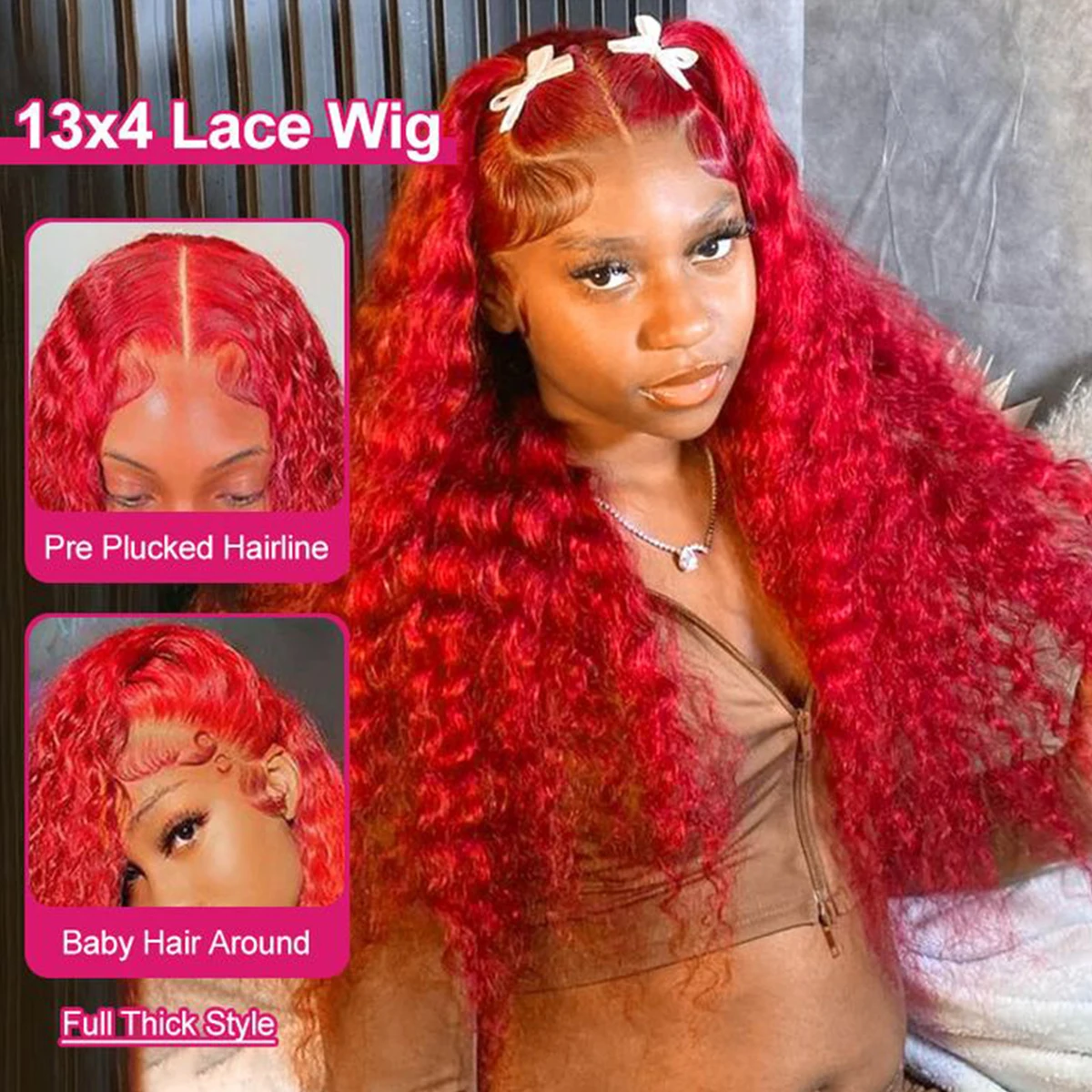 أحمر 13x6 Hd الدانتيل أمامي باروكة من شعر طبيعي 200 الكثافة مجعد موجة عميقة شعر مستعار 30 40 بوصة الملونة الدانتيل شعر مستعار أمامي شعر الإنسان للنساء