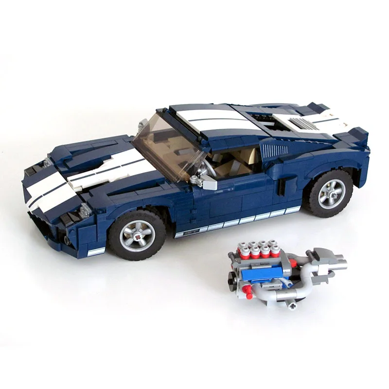 NEW Creative Expert MOC GT Super Sports Cars GT40 MOD Ford 10265 Mustangs Building Blocks Set Model DIY Bricks Toys Gifts